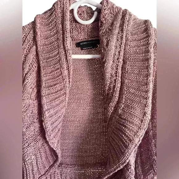 BCBG MaxAzria Chunky Cable Knit Cardigan with Belt Size Large - Picture 9 of 11